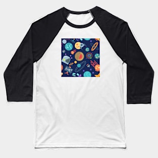 Astronomy Space Science Pattern - Physics Galaxy Baseball T-Shirt